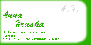 anna hruska business card